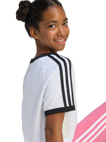 Adidas 3 Stripe Tee - T-Shirt Bambino - Bianco