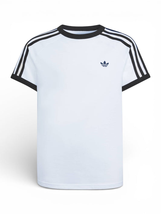 Adidas 3 Stripe Tee - T-Shirt Bambino - Bianco