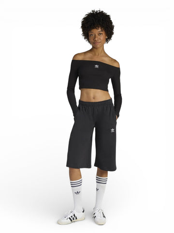 Adidas Ess Rib Ls - T-Shirt Donna - Nero