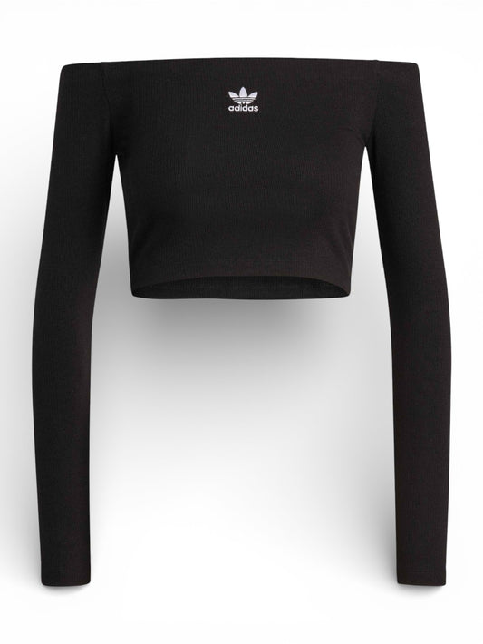Adidas Ess Rib Ls - T-Shirt Donna - Nero