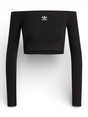 Adidas Ess Rib Ls - T-Shirt Donna - Nero