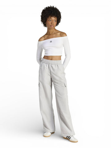 Adidas Ess Rib Ls - T-Shirt Donna - Bianco