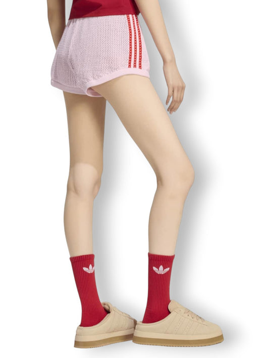 Adidas Crochet Shorts - Shorts Donna - Rosa