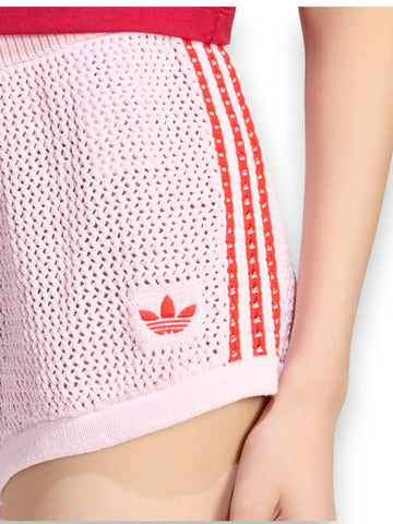Adidas Crochet Shorts - Shorts Donna - Rosa