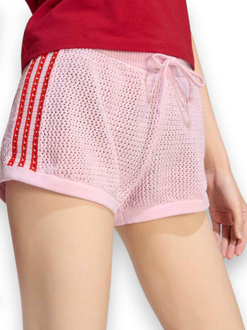 Adidas Crochet Shorts - Shorts Donna - Rosa