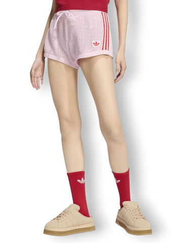 Adidas Crochet Shorts - Shorts Donna - Rosa