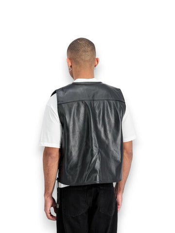 Alpha Industries X-Force Leather Vest - Gilet Uomo - Nero