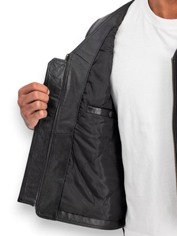Alpha Industries X-Force Leather Vest - Gilet Uomo - Nero