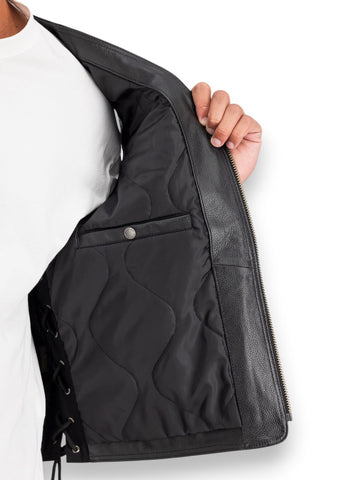 Alpha Industries X-Force Leather Vest - Gilet Uomo - Nero