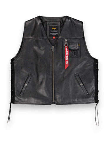 Alpha Industries X-Force Leather Vest - Gilet Uomo - Nero