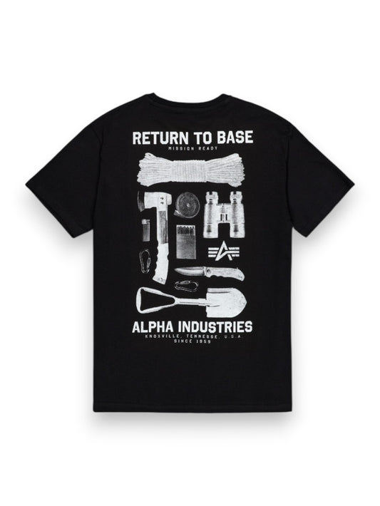Alpha Industries Return To Base T - T-Shirt Uomo - Nero