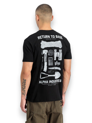Alpha Industries Return To Base T - T-Shirt Uomo - Nero