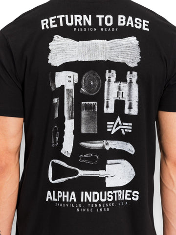 Alpha Industries Return To Base T - T-Shirt Uomo - Nero