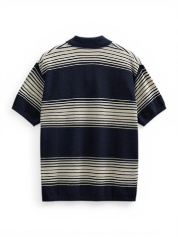 Anerkjendt Akseb Stripe Polo Ss Knit - T-Shirt Uomo - Sky Captain