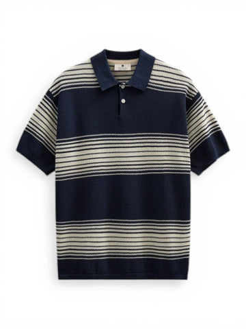 Anerkjendt Akseb Stripe Polo Ss Knit - T-Shirt Uomo - Sky Captain