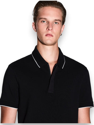 Armani Exchange Polo Shirt 100% Cotton - T-Shirt Uomo - Nero