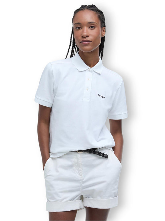 Barbour Bowford Polo Top - T-Shirt Donna - Bianco