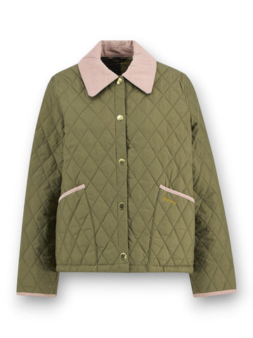 Barbour Icons Liddesdale Quilt Jkt - Capospalla Donna - Verde/rosa