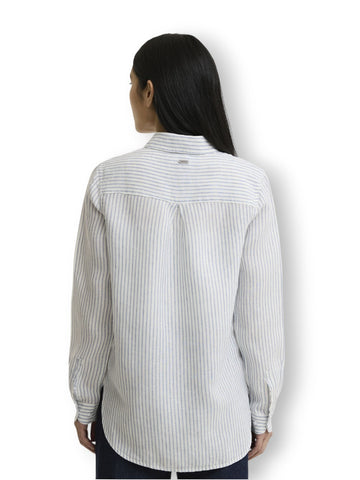 Barbour Marine Shirt - Camicia Donna - Celeste/Bianco