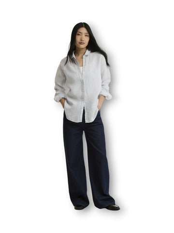 Barbour Marine Shirt - Camicia Donna - Celeste/Bianco