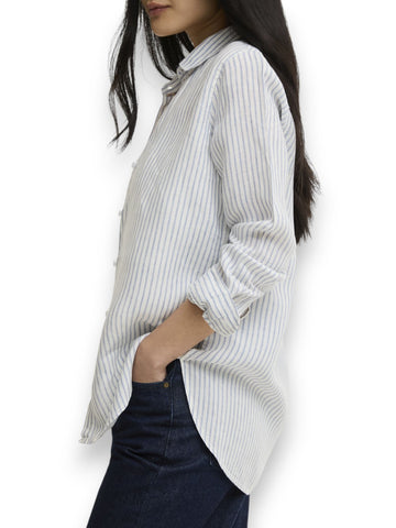 Barbour Marine Shirt - Camicia Donna - Celeste/Bianco