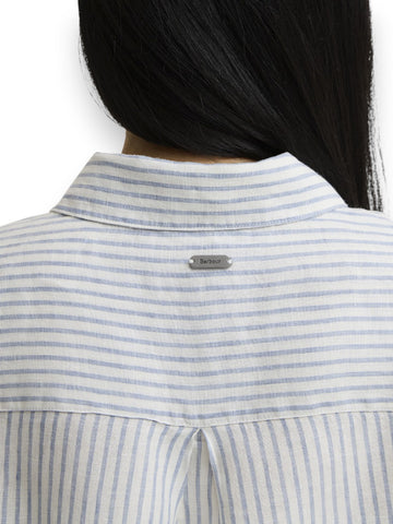 Barbour Marine Shirt - Camicia Donna - Celeste/Bianco