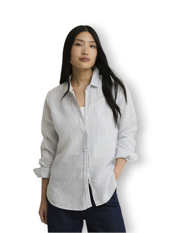 Barbour Marine Shirt - Camicia Donna - Celeste/Bianco