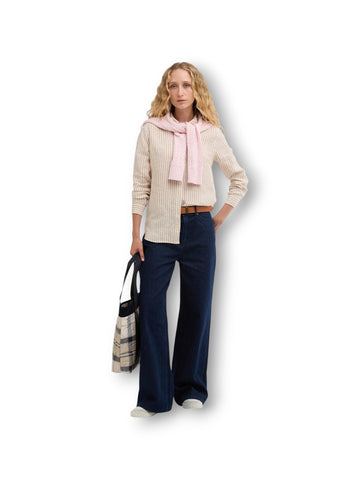 Barbour Marine Shirt - Camicia Donna - Rosa/bianco