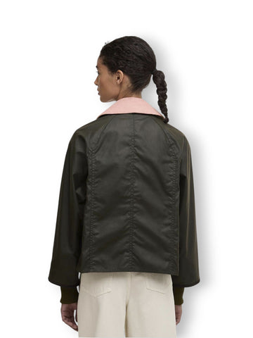 Barbour Cropped Beadnell Wax - Capospalla Donna - Verde/rosa
