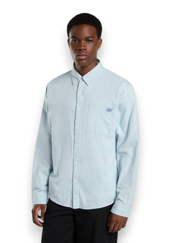 Dickies Gallatin Shirt Ls - Camicie Uomo - Celeste