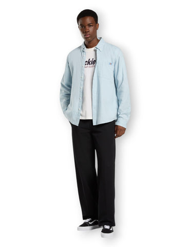 Dickies Gallatin Shirt Ls - Camicie Uomo - Celeste