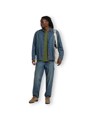 Dickies Lightweight Denim Shirt L Khaki - Camicia Uomo - Denim