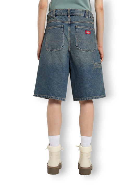 Dickies 957 13 Inch Denim Short Khaki Tntd B - Shorts Donna - Denim