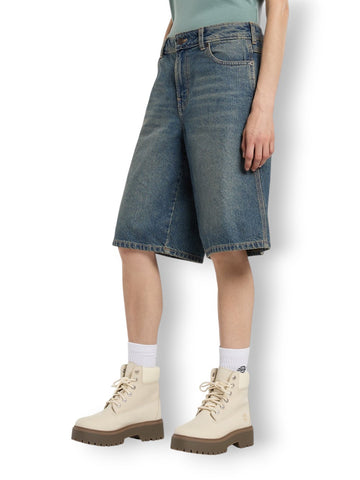Dickies 957 13 Inch Denim Short Khaki Tntd B - Shorts Donna - Denim