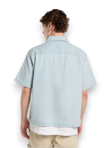 Dickies Denim Shirt Ss Fog Blue - Camicie Uomo - Denim Chiaro