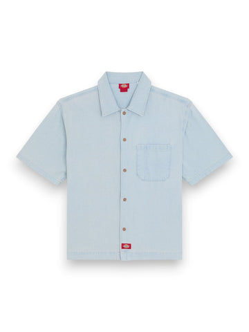 Dickies Denim Shirt Ss Fog Blue - Camicie Uomo - Denim Chiaro