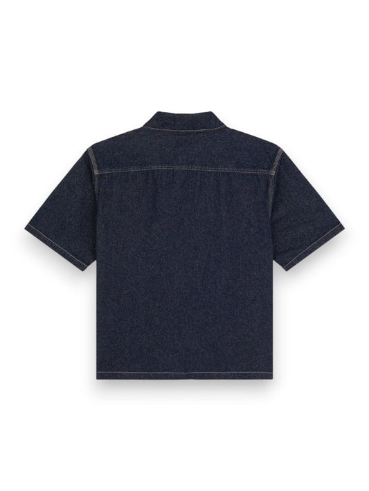 Dickies Denim Shirt Ss Rinsed - Camicie Uomo - Denim Scuro