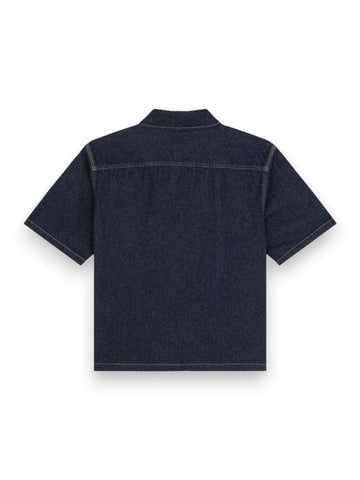 Dickies Denim Shirt Ss Rinsed - Camicie Uomo - Denim Scuro