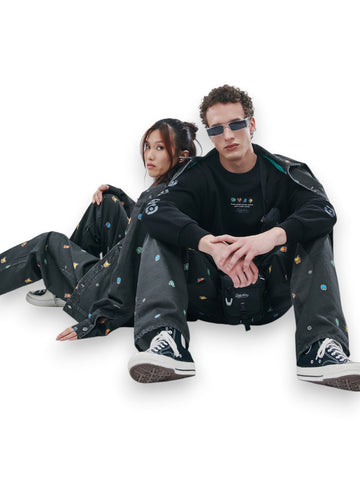 Dolly Noire Starter Pattern Loose Jacket - Capospalla Uomo - Nero