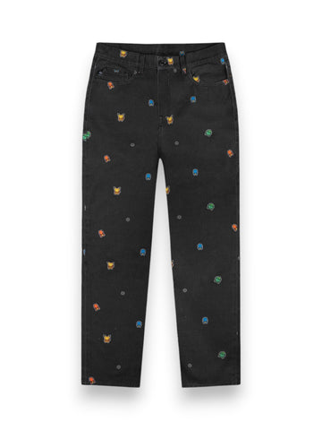 Dolly Noire Starter Pattern Loose Fit Denim - Pantaloni Uomo - Nero