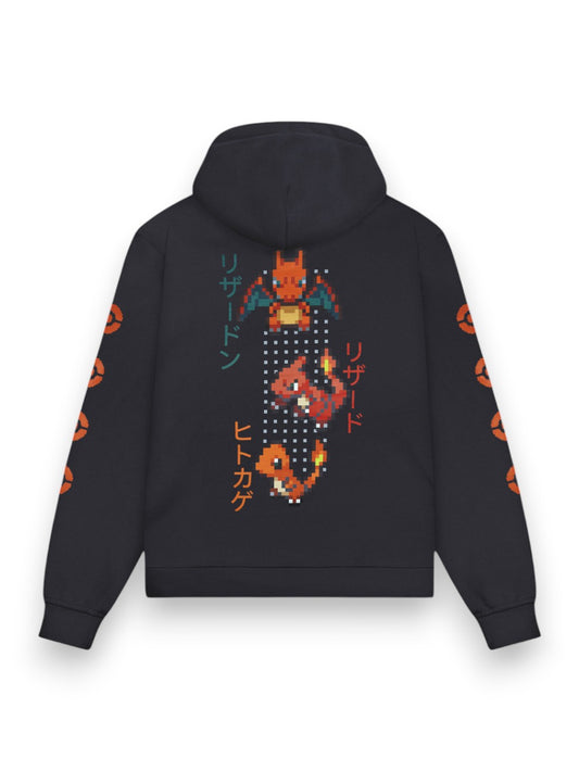 Dolly Noire Charizard Evolution Hoodie - Felpe Uomo - Grigio