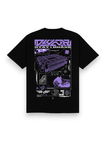 Dolly Noire Sci-fi Stadium Tee Black - T-Shirt Uomo - Nero