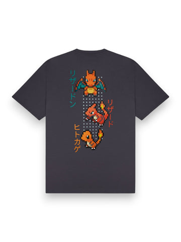 Dolly Noire Charizard Evolution Tee - T-Shirt Uomo - Grigio