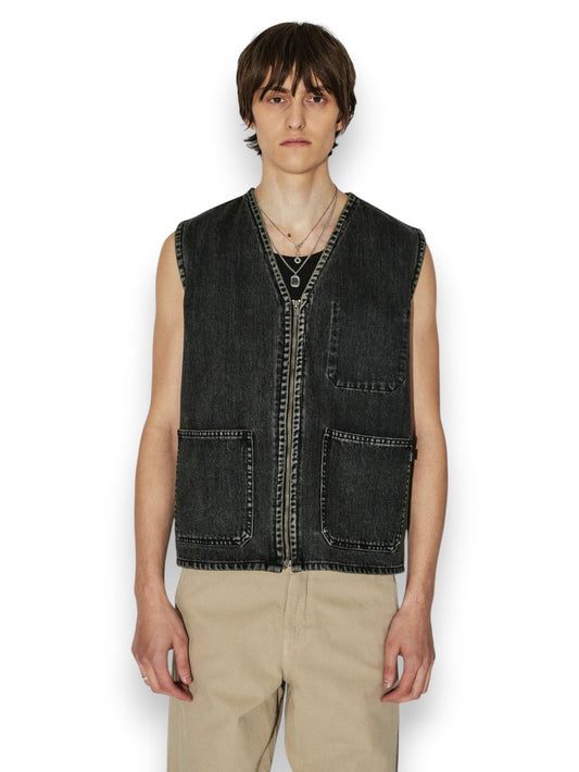 Dr.Denim Jacket Enver Worker Vest Aged Black - Capospalla Uomo - Nero