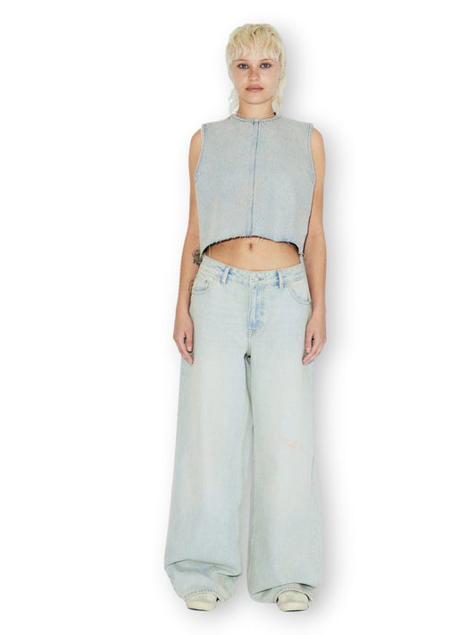 Dr.Denim Top Erin Top Stream Light Sand - T-Shirt Donna - Denim