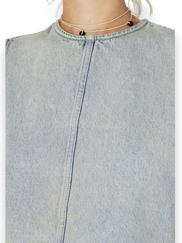 Dr.Denim Top Erin Top Stream Light Sand - T-Shirt Donna - Denim