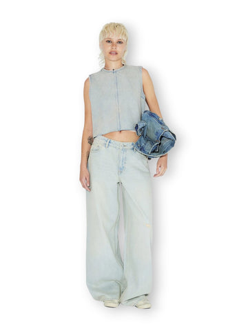 Dr.Denim Top Erin Top Stream Light Sand - T-Shirt Donna - Denim