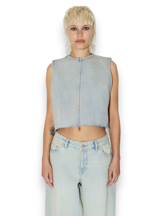 Dr.Denim Top Erin Top Stream Light Sand - T-Shirt Donna - Denim