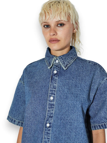 Dr.Denim Kye Shirt Drift Sky Used - Camicie Donna - Denim
