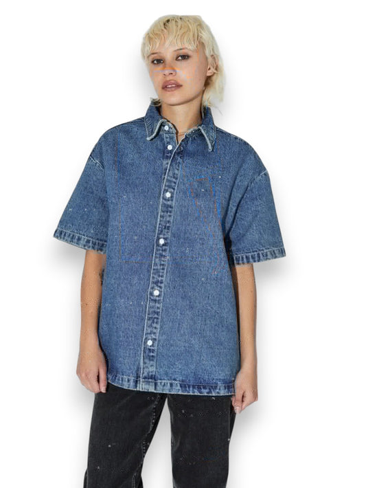 Dr.Denim Kye Shirt Drift Sky Used - Camicie Donna - Denim